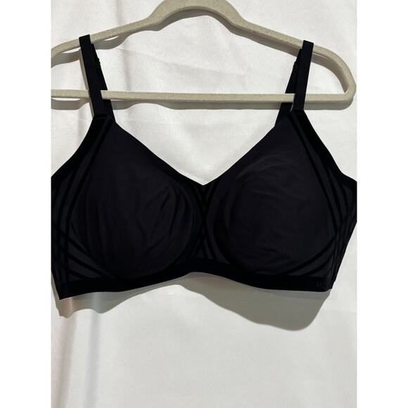 HONEYLOVE Bra Women Sz 2X Black Velour Combo Crossover Wire Free Removable Pads - Picture 8 of 8